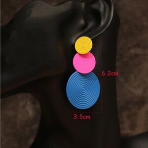 Vibrant Triple Circle Earrings